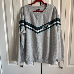 Philadelphia Eagles Apparel Gray Chevron Sweatshirt with Green and Black Stripes